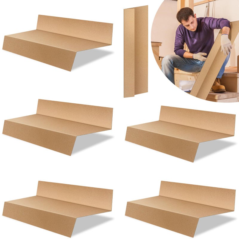 Geyoga 12 Pcs 158 x 283 ft Temporary Stair Protection Paper Roll Covering for Construction Renovation Stair Treads Surface Protection Accessory Wood Color