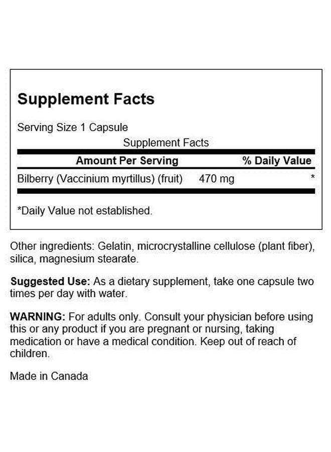 SWANSON Bilberry Fruit 470 Milligrams 100 Capsules - Image 3
