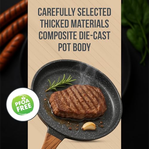 CPENSUS Non Stick pan for Cooking Granite Finish Frying pan tawa for Kitchen 26 cm 2.5 mm Induction Base Omlette Egg Fish Gas & Induction Compatible - Image 3