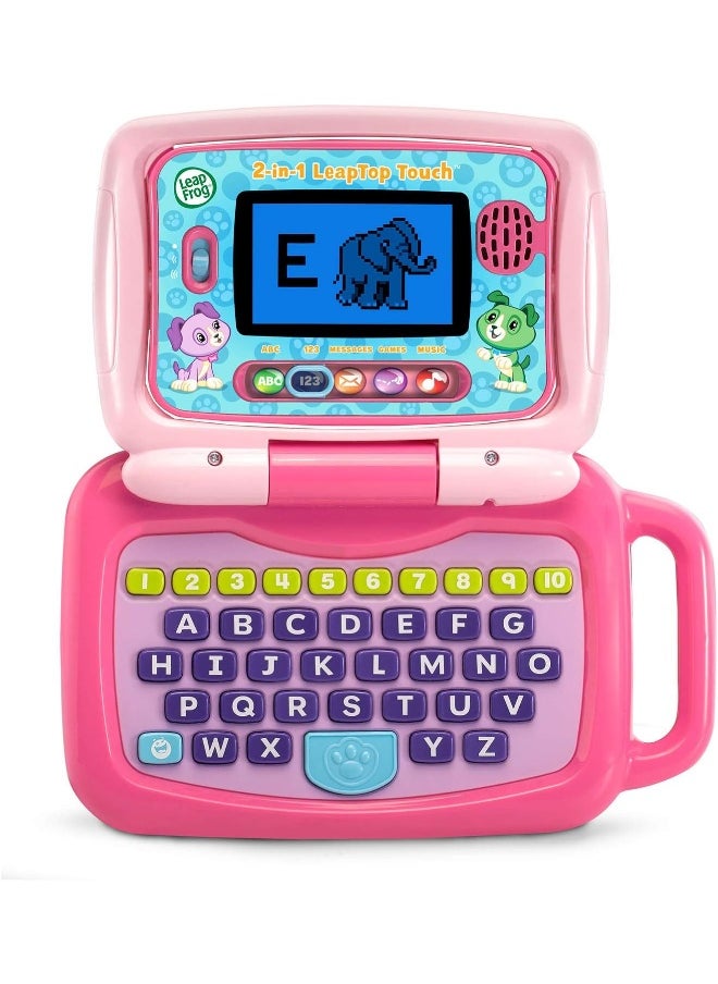 LeapFrog 2-In-1 Leaptop Touch Laptop For Kids, Educational Bilingual Toy That Converts From Laptop To Tablet, Learning Letters, Numbers, And Messages, Pink  - Image 1