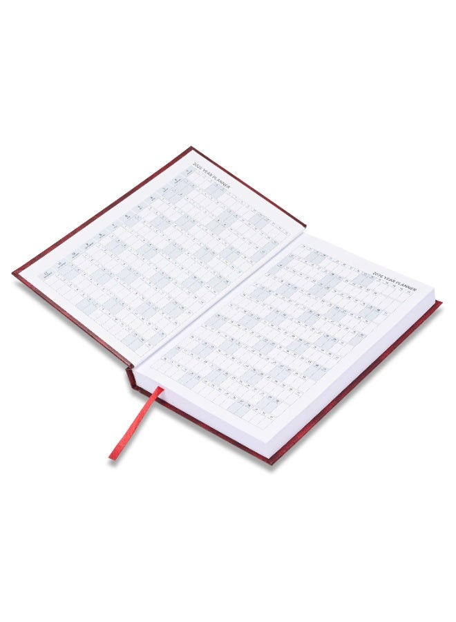 FIS 2026 Diary, French A5 Diary Size(148x210mm), Hard Cover Vinyl Materials, French Language, 60gsm White Paper, Maroon Color-FSDI29FR26MR - Image 3
