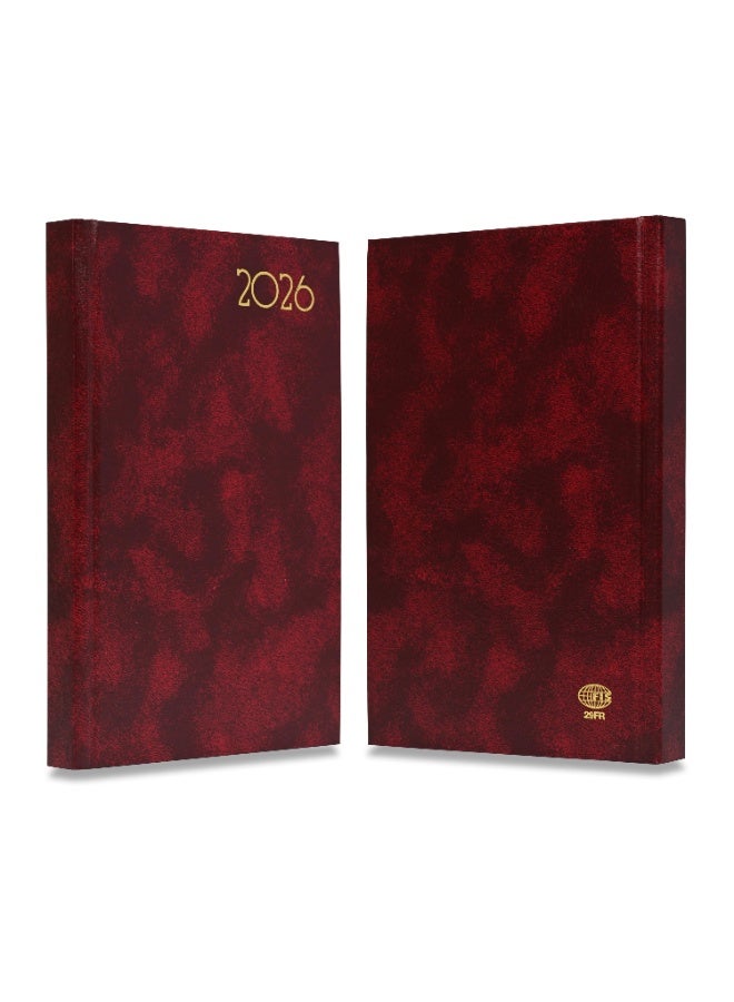 FIS 2026 Diary, French A5 Diary Size(148x210mm), Hard Cover Vinyl Materials, French Language, 60gsm White Paper, Maroon Color-FSDI29FR26MR - Image 2