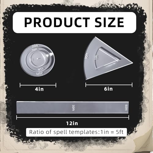 Kalami 6 Pcs Spell AOE Damage Template for DND Clear Acrylic Area of Effect Spell Templates for DND 5e Perfect Game Accessories for DM - Image 5