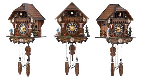 Kintrot Cuckoo Clock Traditional Black Forest Handcrafted Wooden Quartz Wall Clock with 12 Melodies - Image 2
