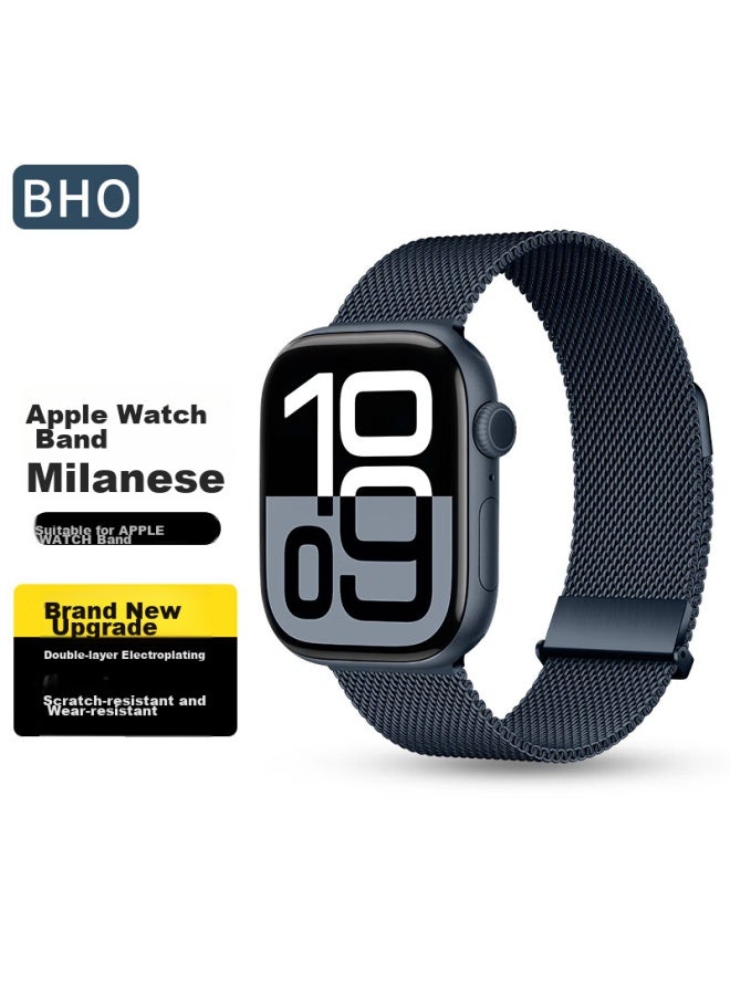 Bho Apple Watch Band Compatible With Apple Watch S10/s9/se/ultra2, Milanese Loop, Iwatch S8/7/6/5/4, Metal Stainless Steel Band - Image 1