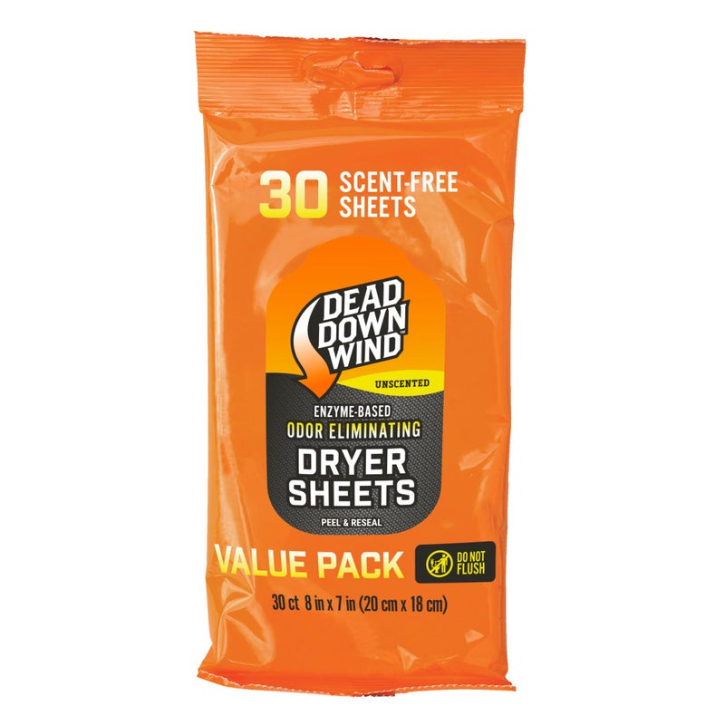 dead down wind أوراق تجفيف قاتلة للرائحة من DEAD DOWN WIND (30 قطعة) - ورقة إزالة الروائح - مزيلات رائحة الصيد المتينة - معدات غسيل الصيد المتقدمة - Image 1