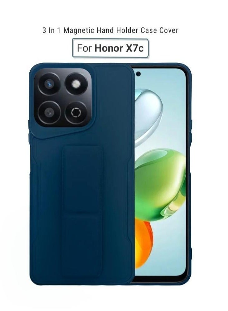 ARMOR Case Cover For Honor X7c With Magnetic Hand Grip 3 in 1 Blue - Image 1