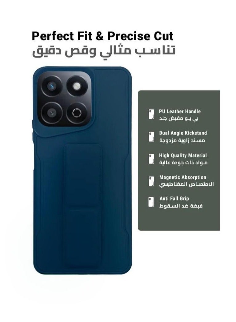 ARMOR Case Cover For Honor X7c With Magnetic Hand Grip 3 in 1 Blue - Image 2