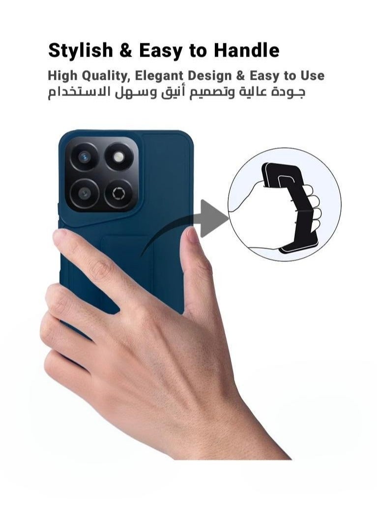ARMOR Case Cover For Honor X7c With Magnetic Hand Grip 3 in 1 Blue - Image 3