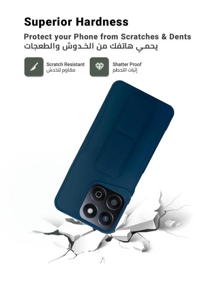 ARMOR Case Cover For Honor X7c With Magnetic Hand Grip 3 in 1 Blue - Image 4