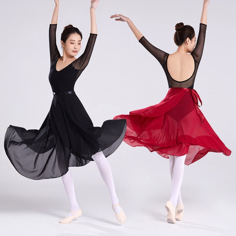 HEYXI Women Wrap Dance Skirt Girls Long Dance Skirt Ballet Wrap Skirt Dance Skate Over Scarf Skirt Dancewear Light Blue - Image 5