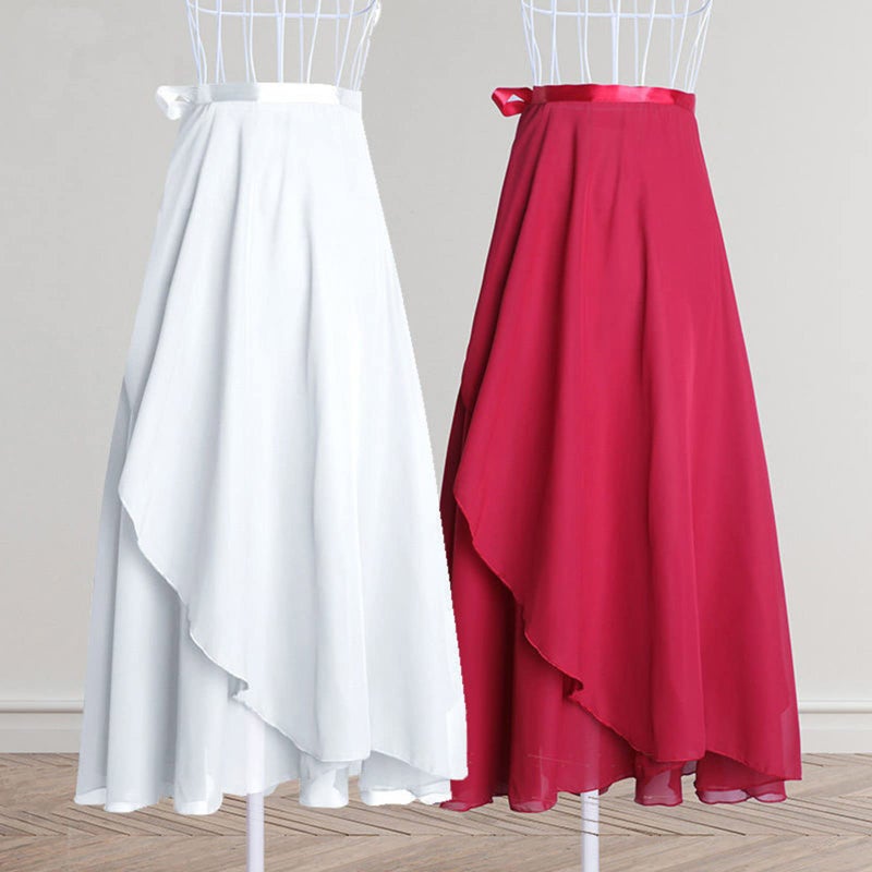 HEYXI Women Wrap Dance Skirt Girls Long Dance Skirt Ballet Wrap Skirt Dance Skate Over Scarf Skirt Dancewear Light Blue - Image 4