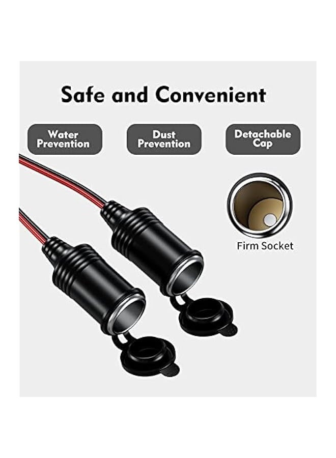 1 to 2 Car Cigarette Lighter Splitter Adapter, 2 Way Cigarette Lighter Extension Cord, 12v 24v Plug Socket Power Charger Adapter, Male Plug to Female Socket Extension Cable - Image 5