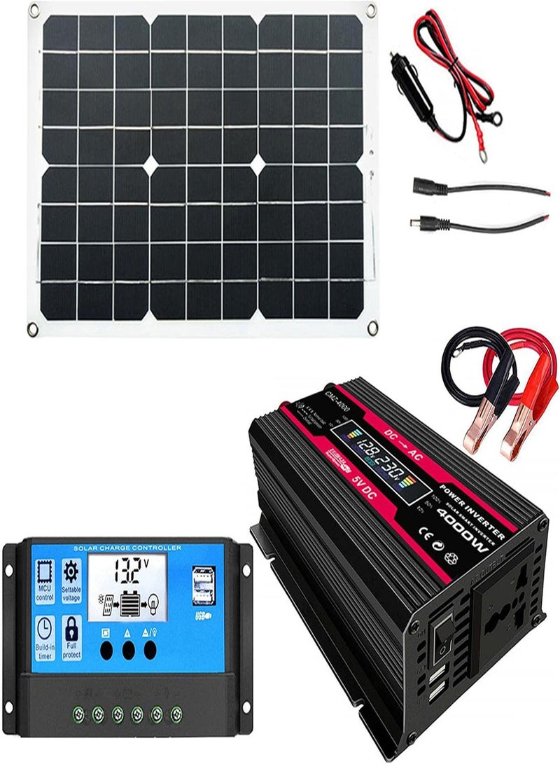 GGOOT Portable Power Station,Power Station With 18W Solar Panel - Portable Power Station With Solar Panel Included Solar Generator Kit With 18W Foldable Solar Panel, 220V AC Outlet - Image 1