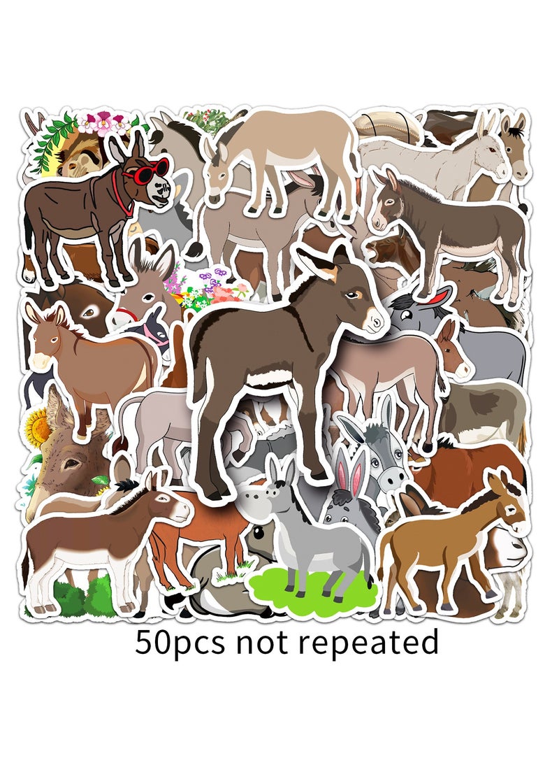 50 قطعة من ملصقات الحمار المقاومة للماء من الفينيل للأطفال والمراهقين والبالغين وزجاجات المياه والكمبيوتر المحمول والهاتف المحمول والجيتار ولوح التزلج - Image 3
