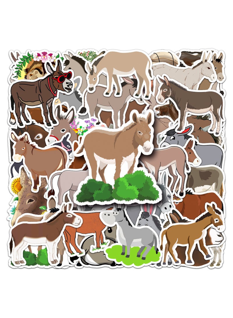 50 قطعة من ملصقات الحمار المقاومة للماء من الفينيل للأطفال والمراهقين والبالغين وزجاجات المياه والكمبيوتر المحمول والهاتف المحمول والجيتار ولوح التزلج - Image 1
