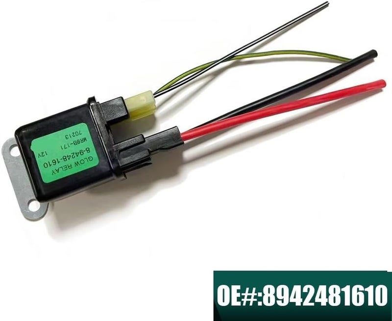 مفتاح التدفئة 8942481610، رقم الطلب: 8-94248-1610، مخصص لسيارات نيسان: طراز 720 Pick-up، Maxima، وSentra. يشمل مرحل التسخين المسبق وشمعة التأكيد (الريلي والسلك). - Image 2