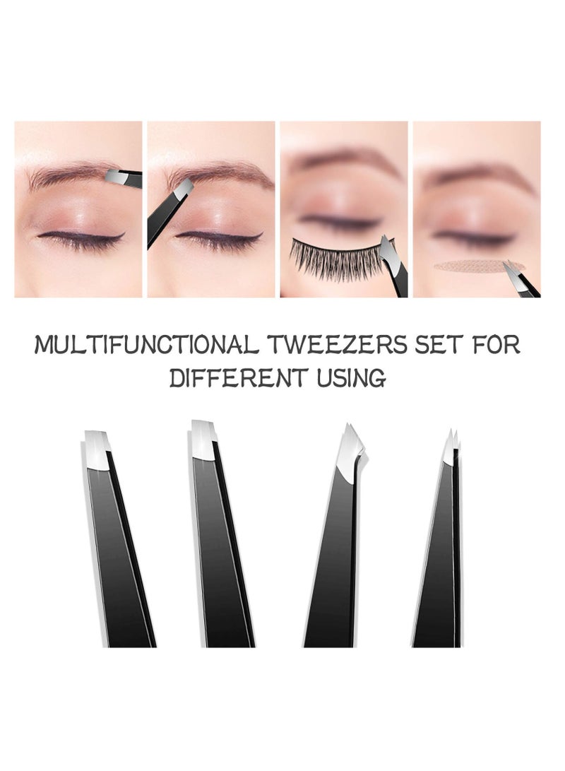 Barakah Eyebrow Kit, 8 in 1 Tweezers for Eyebrows, Professional Eyebrow Grooming Set include Stainless Steel Eyebrow Razor Eyebrow Brush Eyebrow Scissors Brown Eyebrow Pen with Travel Case - Image 3