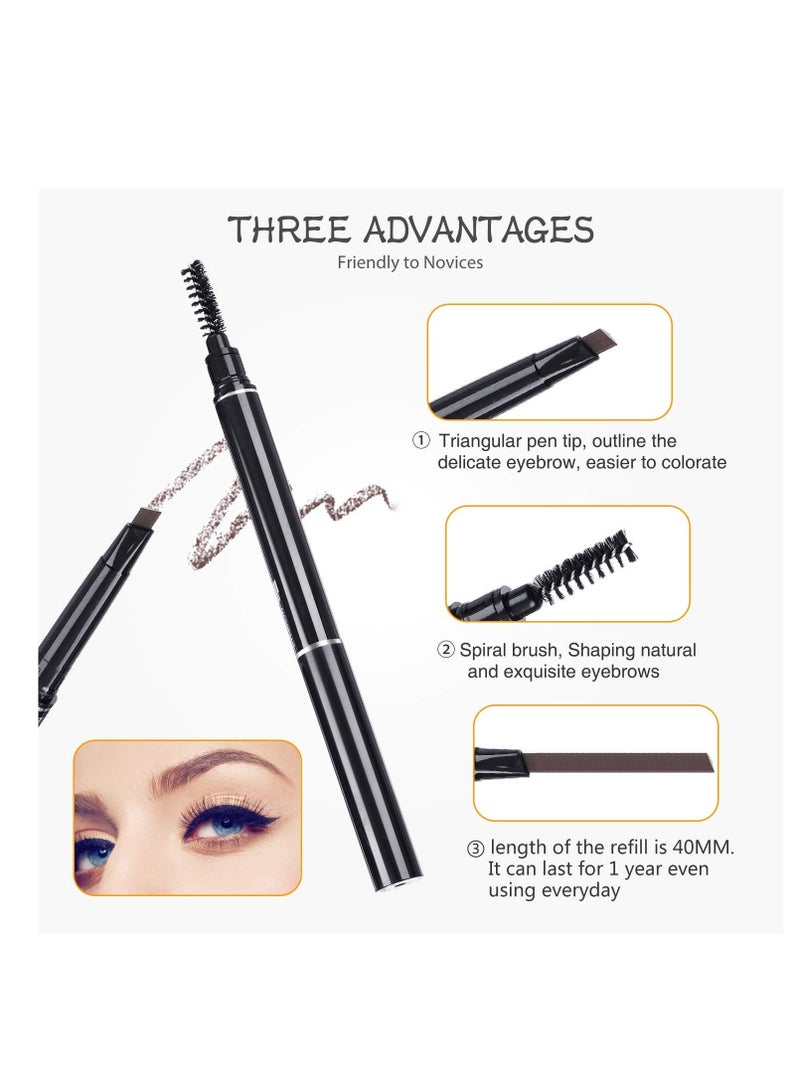 Barakah Eyebrow Kit, 8 in 1 Tweezers for Eyebrows, Professional Eyebrow Grooming Set include Stainless Steel Eyebrow Razor Eyebrow Brush Eyebrow Scissors Brown Eyebrow Pen with Travel Case - Image 5