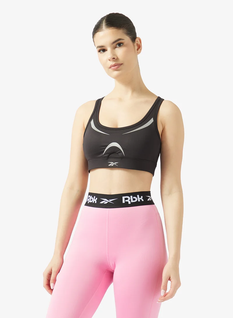 ريبوك حمالة صدر رياضية للجري معدنية فاخرة