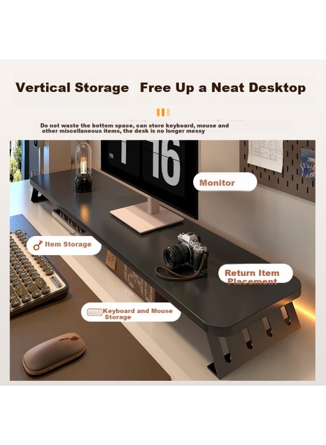 Nvv Monitor Stand Desktop Computer Stand Computer Desk Pad Heightening Office Laptop Stand Desktop Storage Extended Base Storage Rack Np-2960 Black - Image 4