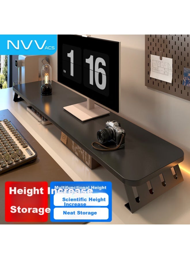 Nvv Monitor Stand Desktop Computer Stand Computer Desk Pad Heightening Office Laptop Stand Desktop Storage Extended Base Storage Rack Np-2960 Black - Image 1