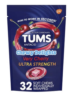 TUMS Chewy Delights Ultra Strength Antacid Soft Chews for Heartburn Relief 