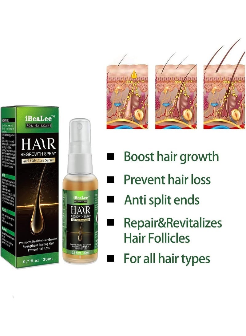 iBealee 2-PACKS Hair Growth Booster Serum,Hair Regrowth spray,Hair Growth Essential Oils, Anti Hair Loss Serum, for Hair Care 20ml*2 - Image 4