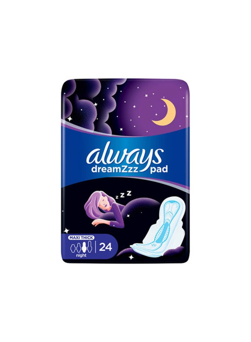 Always (PACK OF 2) Dreamzzz – Maxi Thick Night Pads – 24 Pads (Black & Violet)