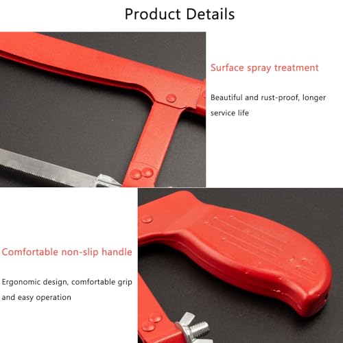 Wonglea Hacksaw,Adjustable Hack Saw Frame Set,with 3 Hacksaw Blades 12 inch Metal,Hand Saw Woodworking Tools,24/18 TPI Handsaw for Metal,Wood,PVC Pipes - Image 5