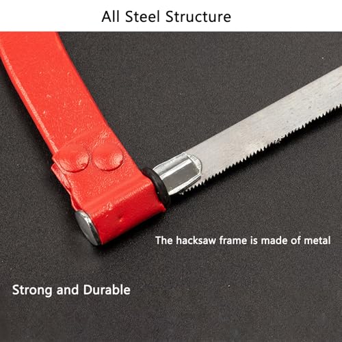 Wonglea Hacksaw,Adjustable Hack Saw Frame Set,with 3 Hacksaw Blades 12 inch Metal,Hand Saw Woodworking Tools,24/18 TPI Handsaw for Metal,Wood,PVC Pipes - Image 3