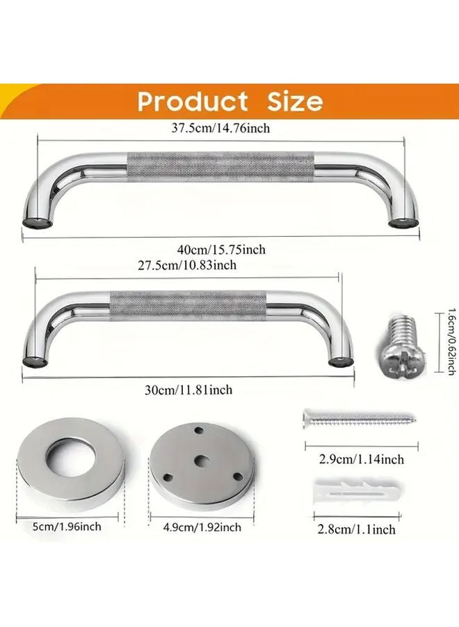 16 Inch 2PCS Safety Grab Bar Bathroom Support Handle Steel Bath Shower Toilet Hand Rail - Image 3