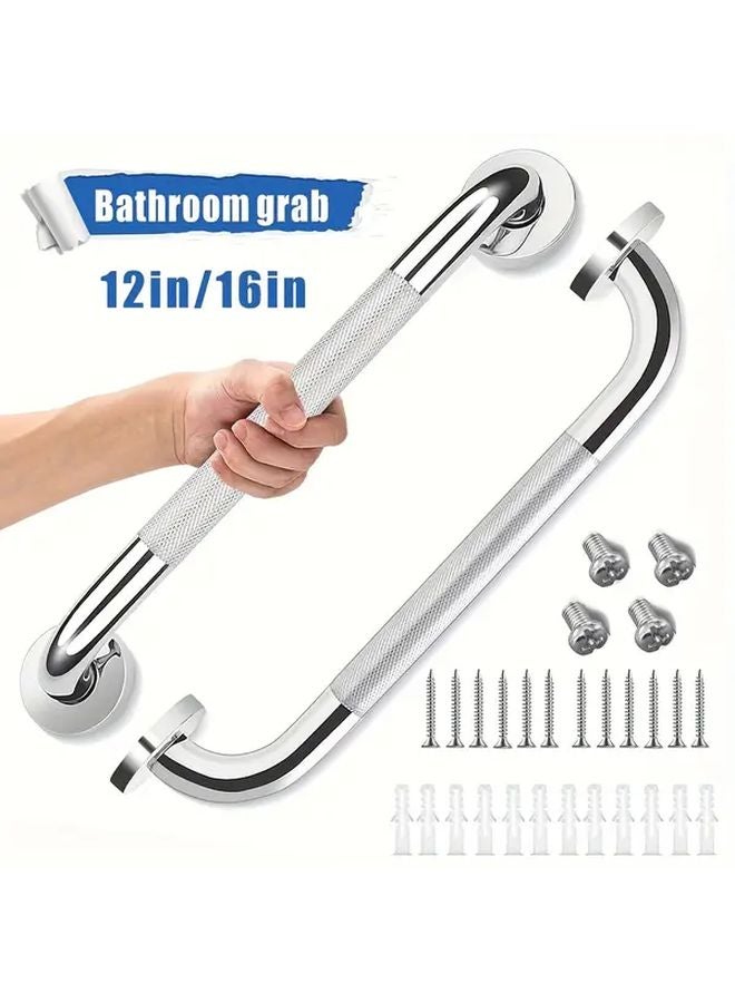 16 Inch 2PCS Safety Grab Bar Bathroom Support Handle Steel Bath Shower Toilet Hand Rail - Image 2