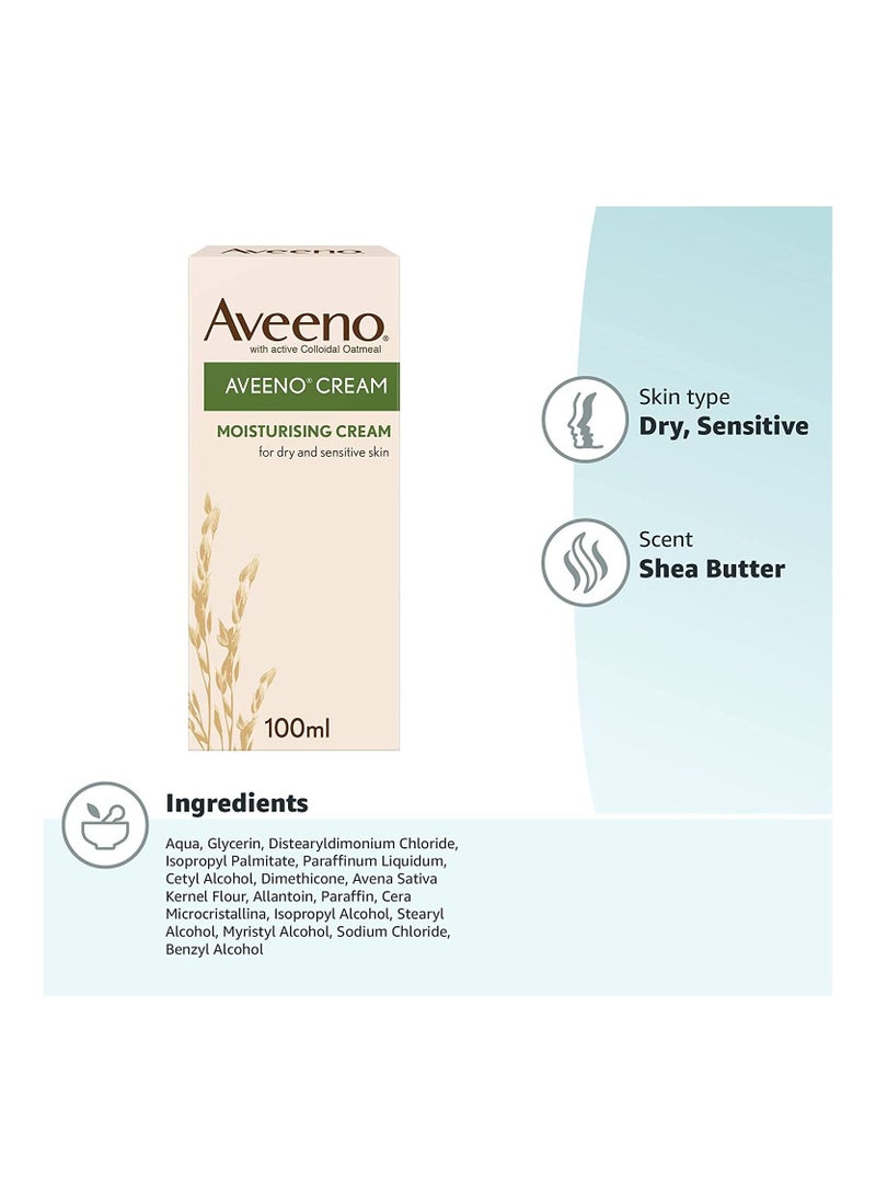 Aveeno - Moisturizing Cream Colloidal Oatmeal and Shea Butter for Babies and Adults 100ml - Image 1