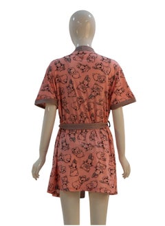 JOANNA JOANNA Women's Short Sleeve Robe Cami & Trouser 3 Pieces Set  Sleepwear with Removable Waist Belt, Pink  - Image 3