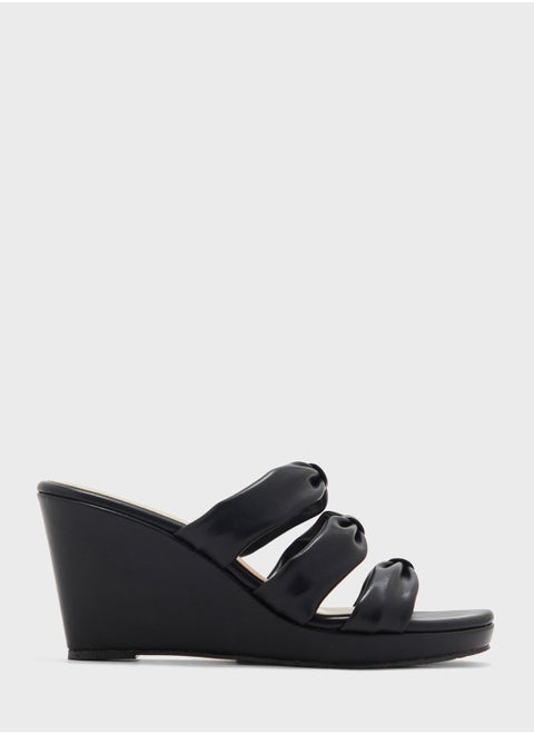 Multi Strap Flat Wedge Sandals
