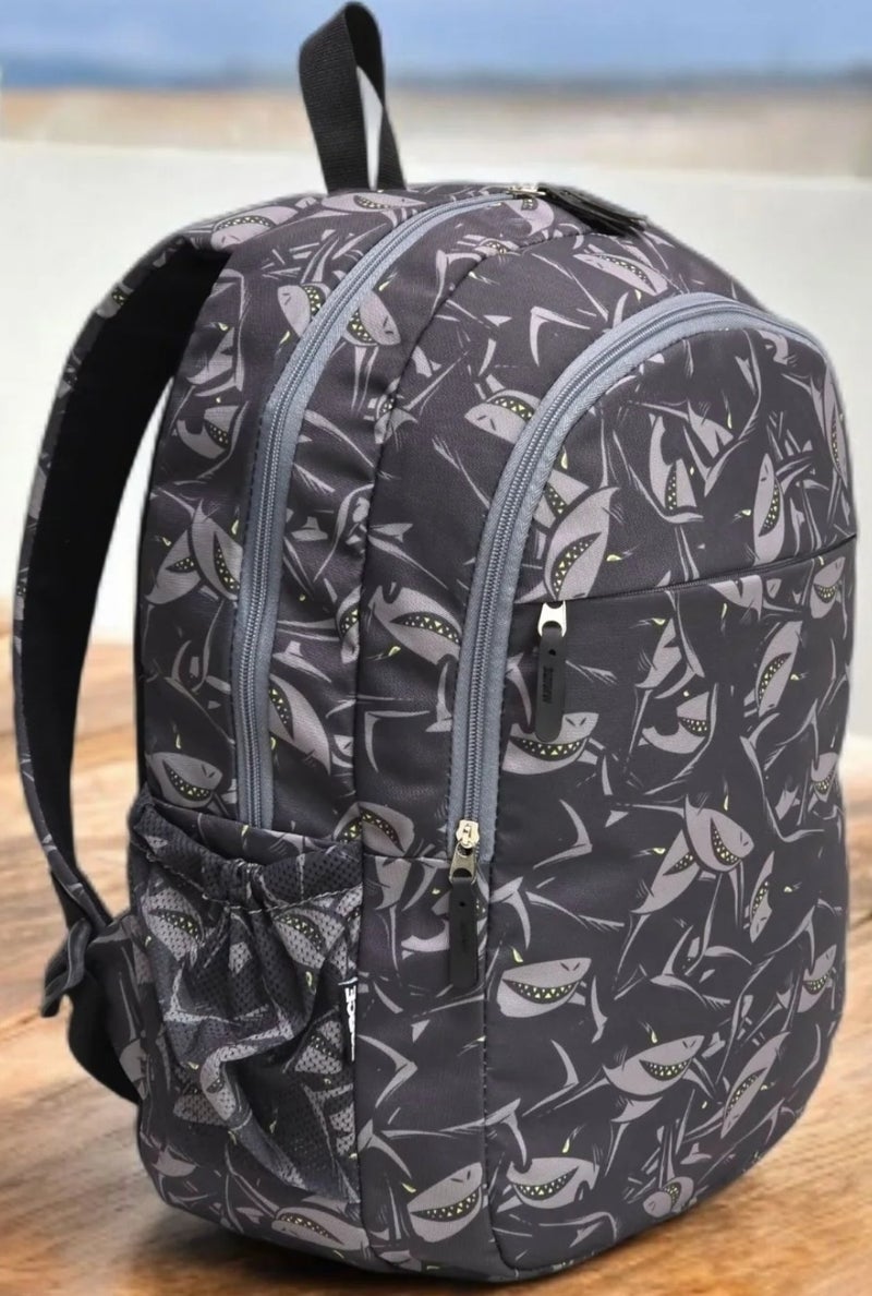 Force Backpack Unisex -Gray shark pattern - Image 4