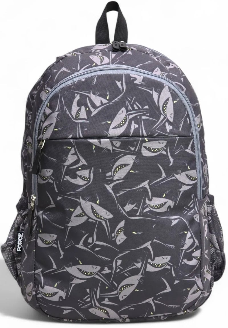 Force Backpack Unisex -Gray shark pattern - Image 1