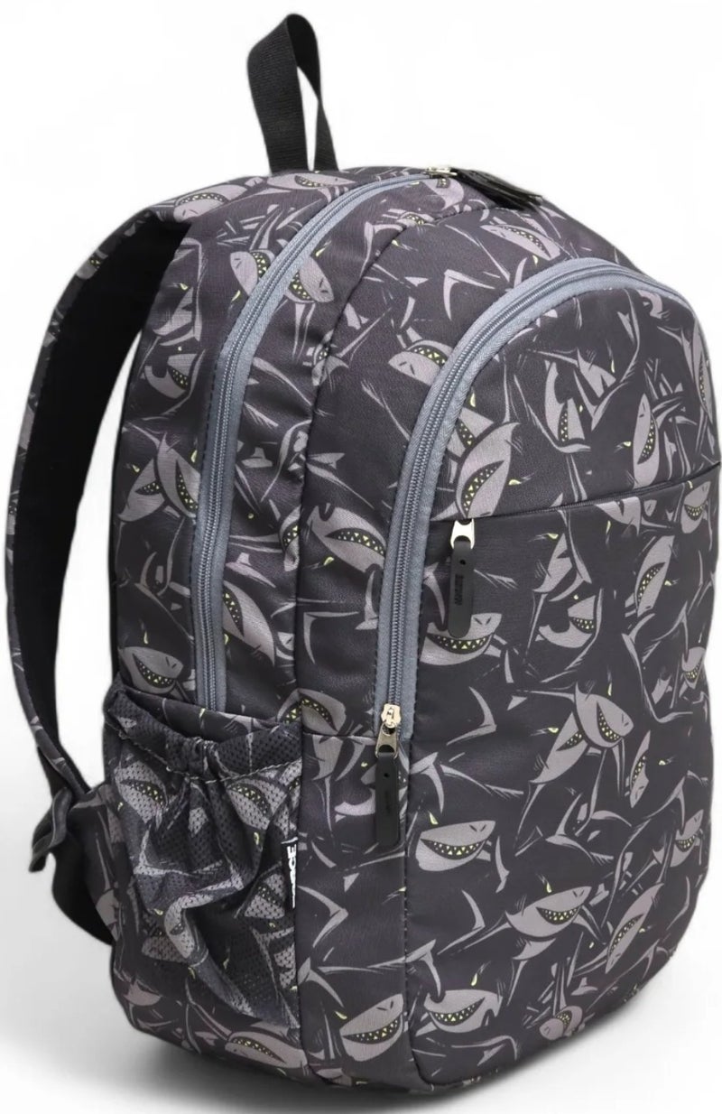 Force Backpack Unisex -Gray shark pattern - Image 3