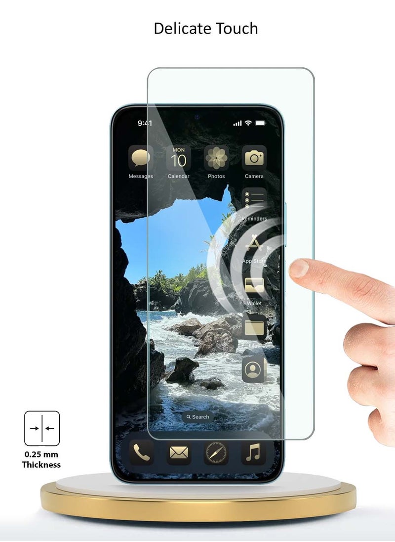 دبليو تيك واقي شاشة من الزجاج المقوى Realme GT 7 Pro 5G 2024 WTech Premium Series Curved Edges 9H 2.5D - شفاف  - Image 4