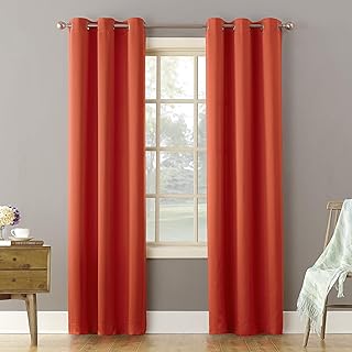 Sun Zero Becca Energy Efficient Grommet Curtain Panel, 40" x 84", Tangerine - Image 1