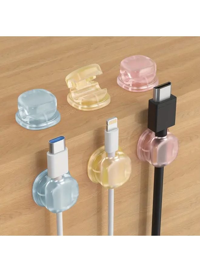 3pcs Transparent Auto Rebound Spring Cable Organizers Durable Cord Management For Desk - Image 2