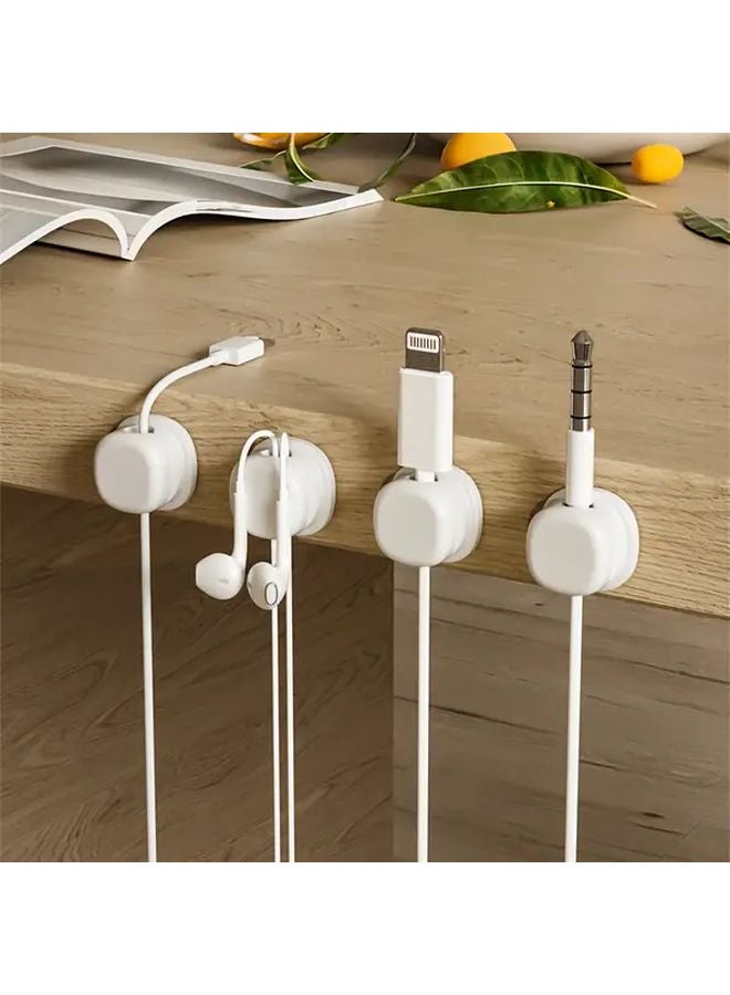 3pcs Transparent Auto Rebound Spring Cable Organizers Durable Cord Management For Desk - Image 4