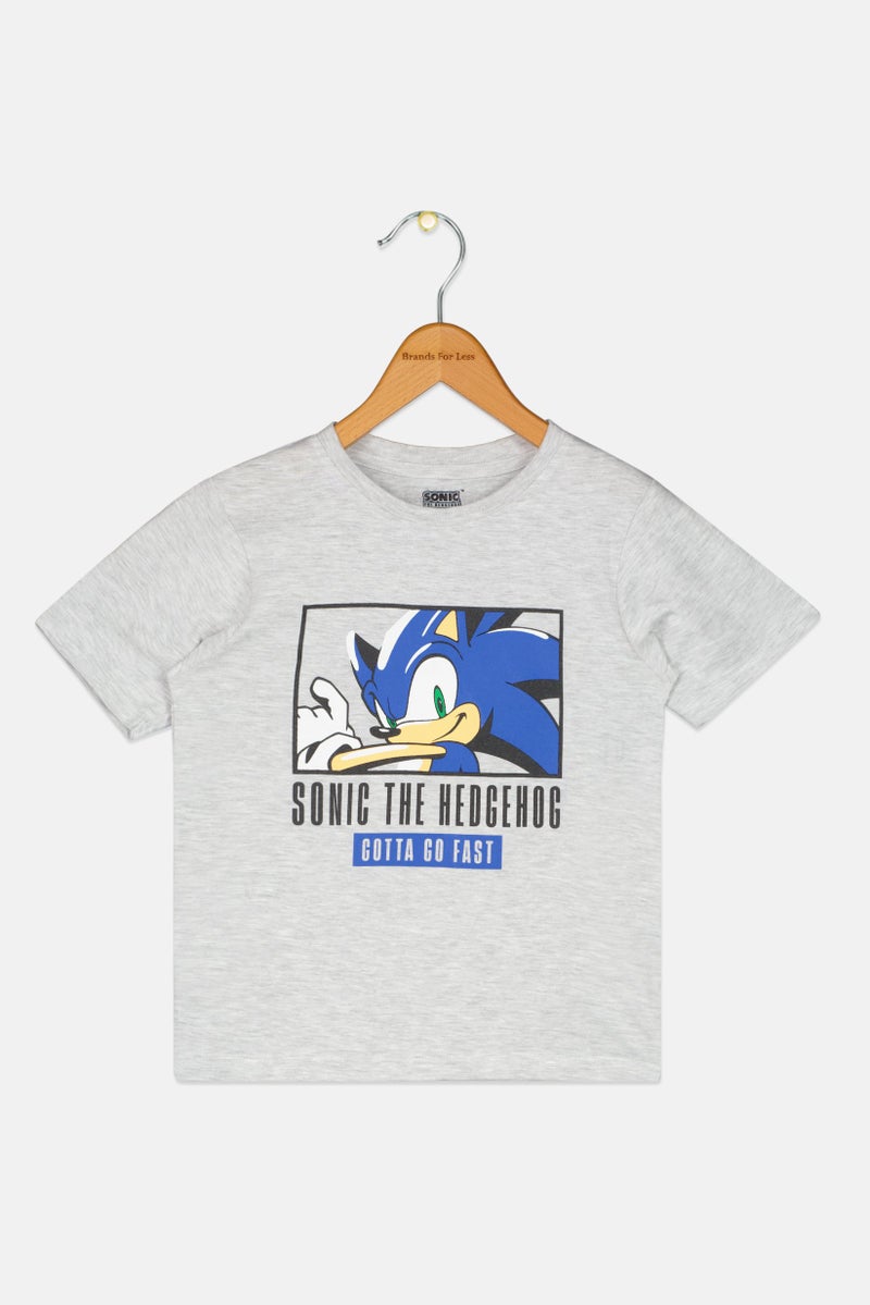 SONIC Toddlers Boy Graphic Print Short Sleeve T-Shirt, Grey - Image 1