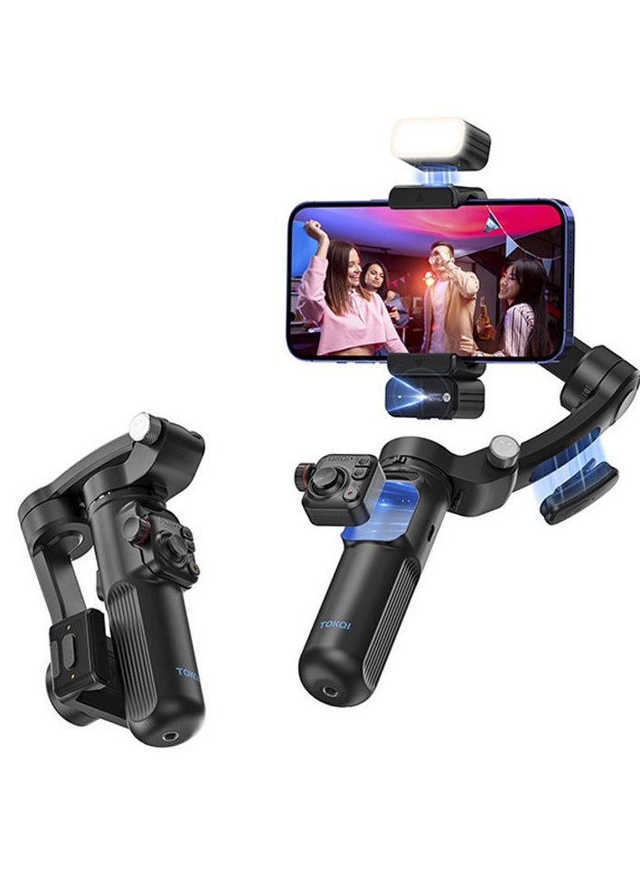 TOKQI - TOKQI M02 3-Axis Smartphone Gimbal Stabilizer with Detachable Remote & Tripod – For Vlogging, Travel & Professional Video Recording - Image 1