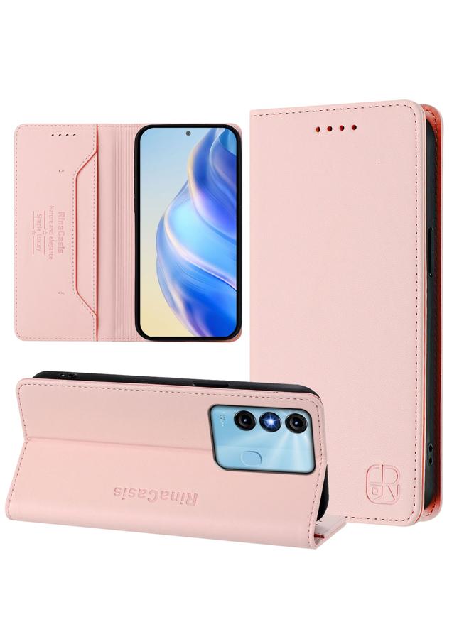 erorex Case For itel P38 / S17 / Vision 3 RC01 Dual-Folded Magnetic Suction RFID Leather Phone Case - Image 1