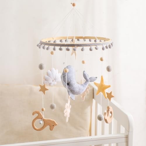 let's make Crib Mobile for Baby Boys Girls Ocean Whale Nursery Mobile Gender Neutral Baby Mobile Handmade Ceiling Mobile Best Gifts for Christmas Birthday Baby Shower - Image 1