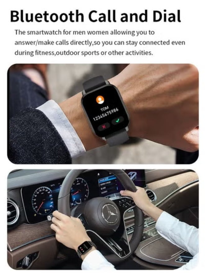 WAPIK Korean Brand P5S Smart Watch,Business Smartwatch,Waterproof Fitness Watch, Bluetooth Calling,Smart watch for Men, Zinc Alloy Vacuum Plating, Heart Rate Monitoring,Smart watch for women Black - Image 5