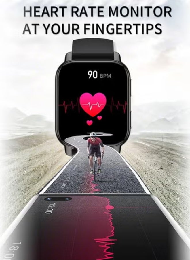 WAPIK Korean Brand P5S Smart Watch,Business Smartwatch,Waterproof Fitness Watch, Bluetooth Calling,Smart watch for Men, Zinc Alloy Vacuum Plating, Heart Rate Monitoring,Smart watch for women Black - Image 3