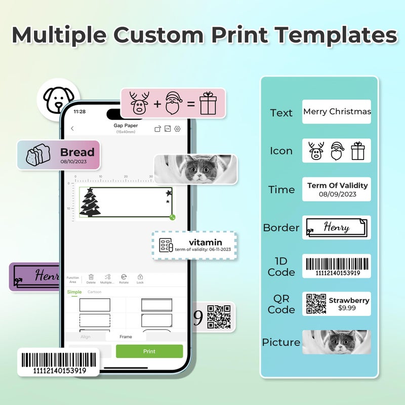 Nelko Genuine P21 Label Maker Tape, 14x40mm (0.55"x1.57"), Standard Laminated Thermal Label Tape Replacement, for Home Office, 180 Labels/Roll, White - Image 3